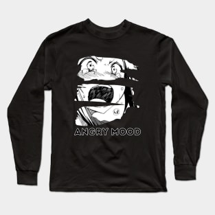 Angry mood cartoon design Long Sleeve T-Shirt